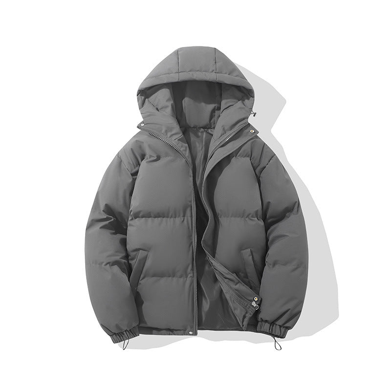 Theobald | Mens Puffer Hooded Winter Warm Loose Padded Jacket - Dark Grey