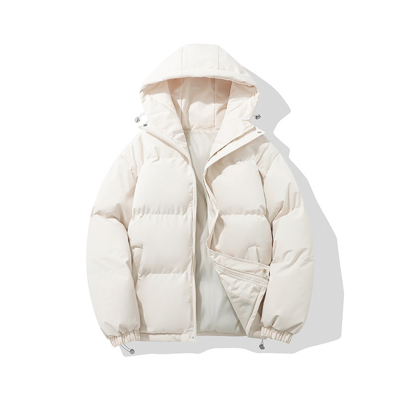 Theobald | Mens Puffer Hooded Winter Warm Loose Padded Jacket - White