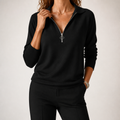 Tilly | Womens Quarter Zip Knitted Jumper, Black