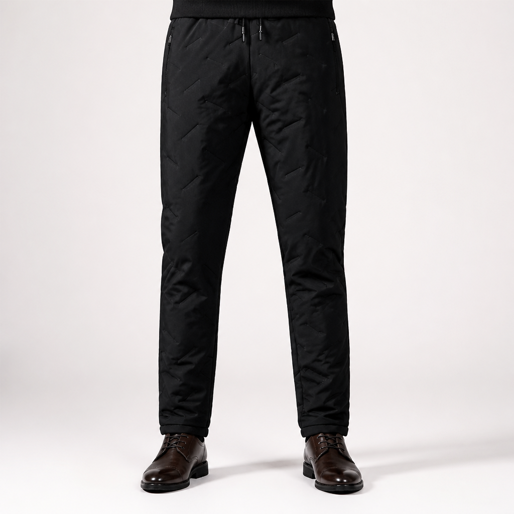 Timo | Mens Trousers Wide Leg High Waisted Casual Pants, Black 2