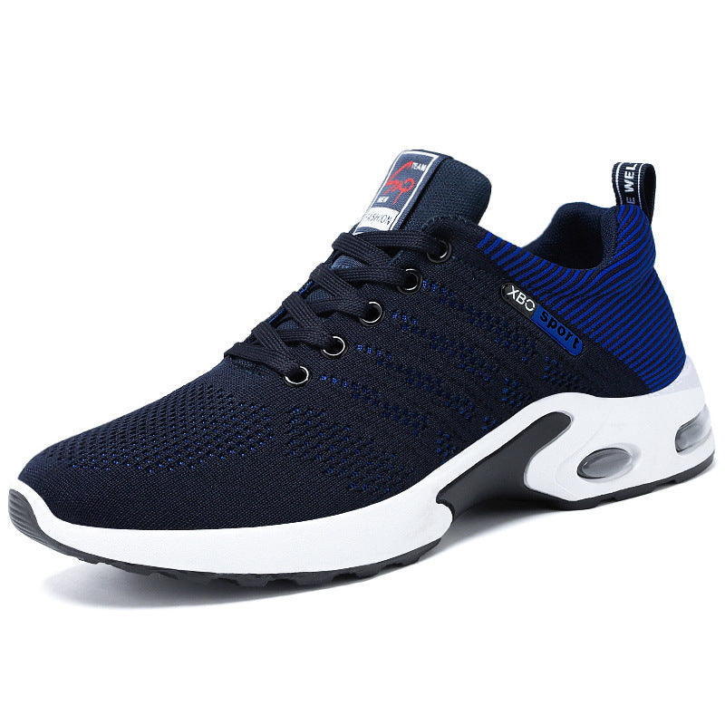 Tobin | Mens Knit Cushioned Running On Shoes - Black Blue