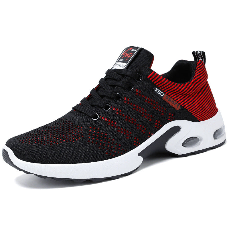 Tobin | Mens Knit Cushioned Running On Shoes - Black Red