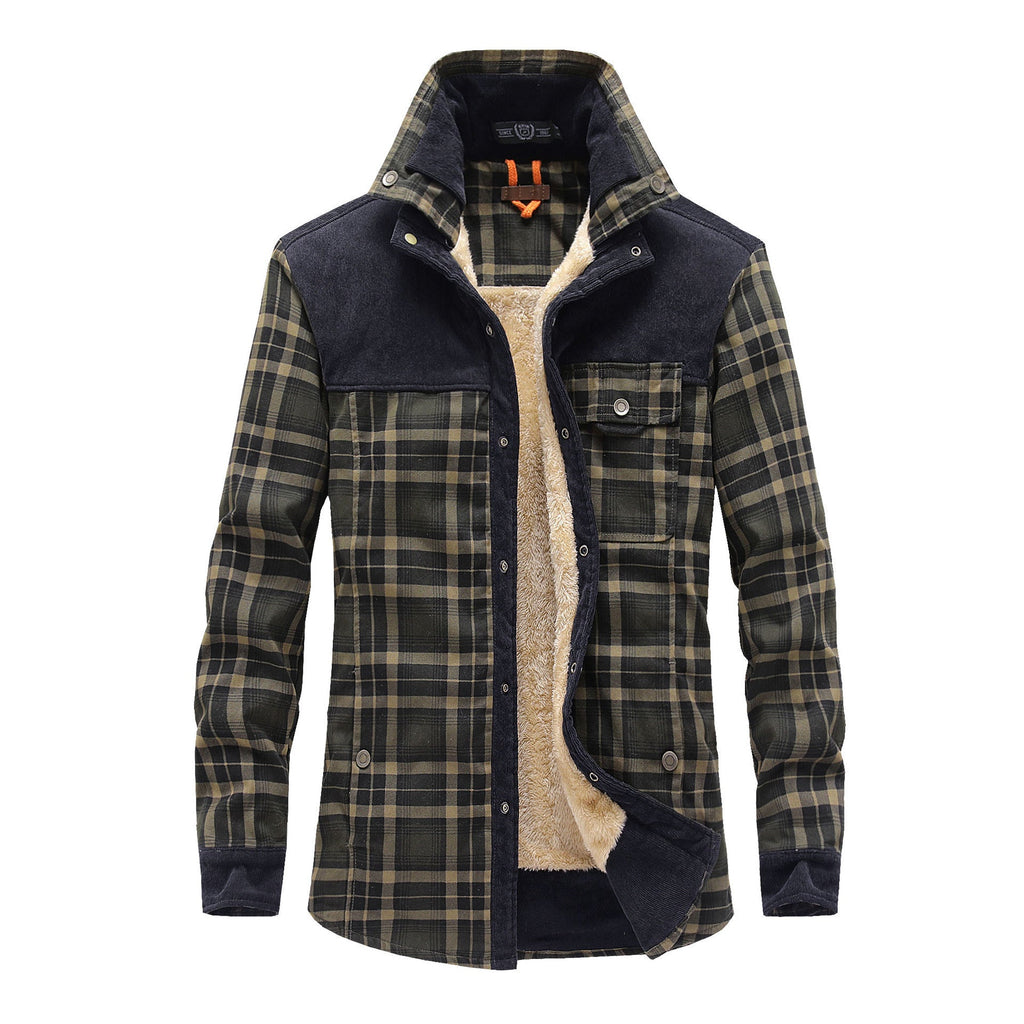 Ulric | Mens Fleece Lined Flannel Shirt Jacket, Black