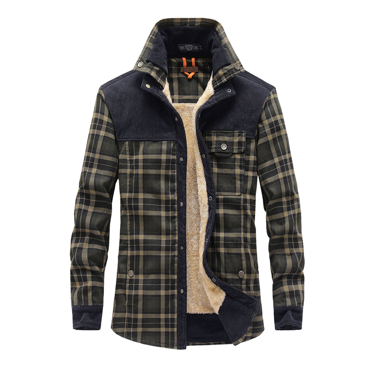 Ulric | Mens Fleece Lined Flannel Shirt Jacket, Black