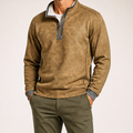 Ulric | Mens Sweatshirt Zip Up Stand Collar Fleece Lined Jumper, Khaki