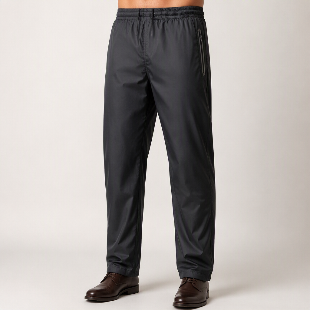 Une | Mens Waterproof Trousers Rain Pants Over Trousers Windproof, Black 4