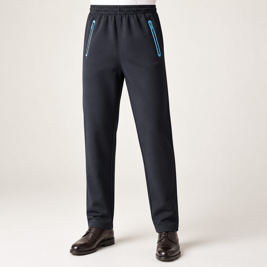 Une | Mens Waterproof Trousers Rain Pants Over Trousers Windproof, Navy Blue