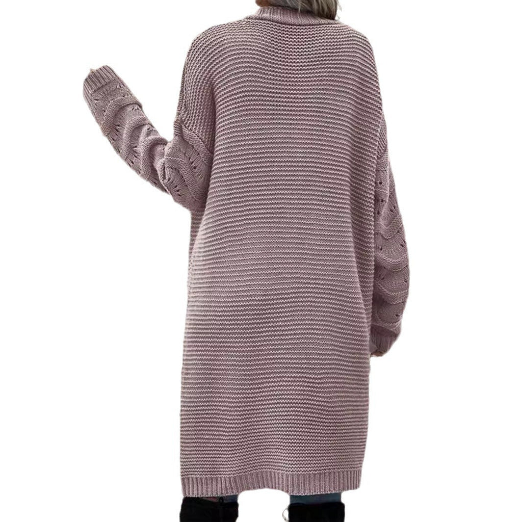Ursula | Womens Knitted Longline V Neck Cardigan, Pink