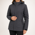 Ushi | Womens Waterproof Jacket Windproof Hooded Ski Outdoor Coat, Gray