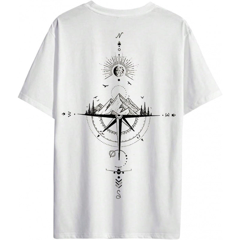Vaughn | Mens Drop Shoulder Graphic Print T Shirt - White