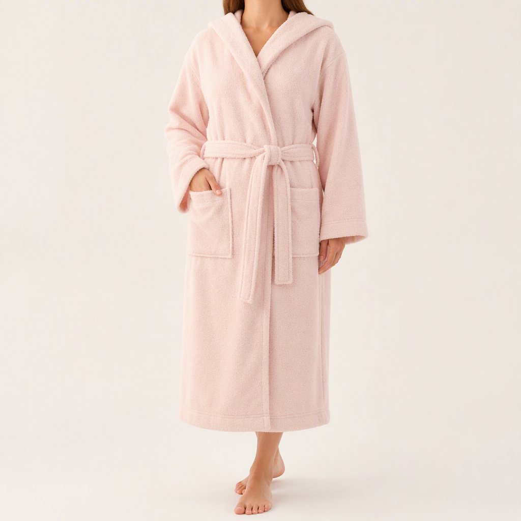 Vaughn | Womens Dressing Gown Towelling Cotton Bathrobe Robe, Design 2