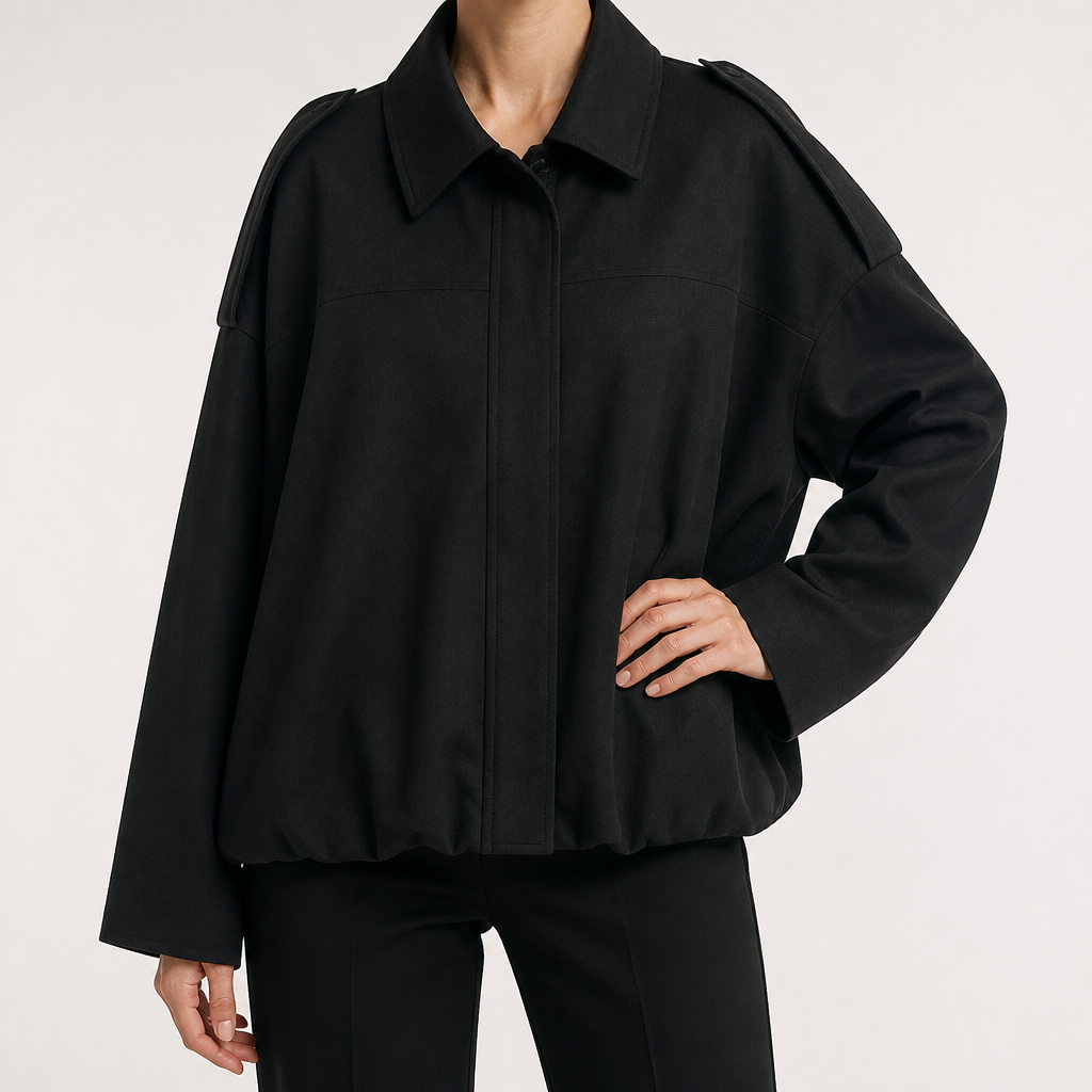 Vera | Womens Suede Aviator Bomber Zip Up Jacket, Black