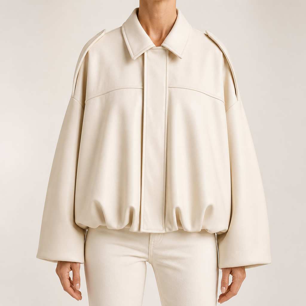 Vera | Womens Suede Aviator Bomber Zip Up Jacket, Off White
