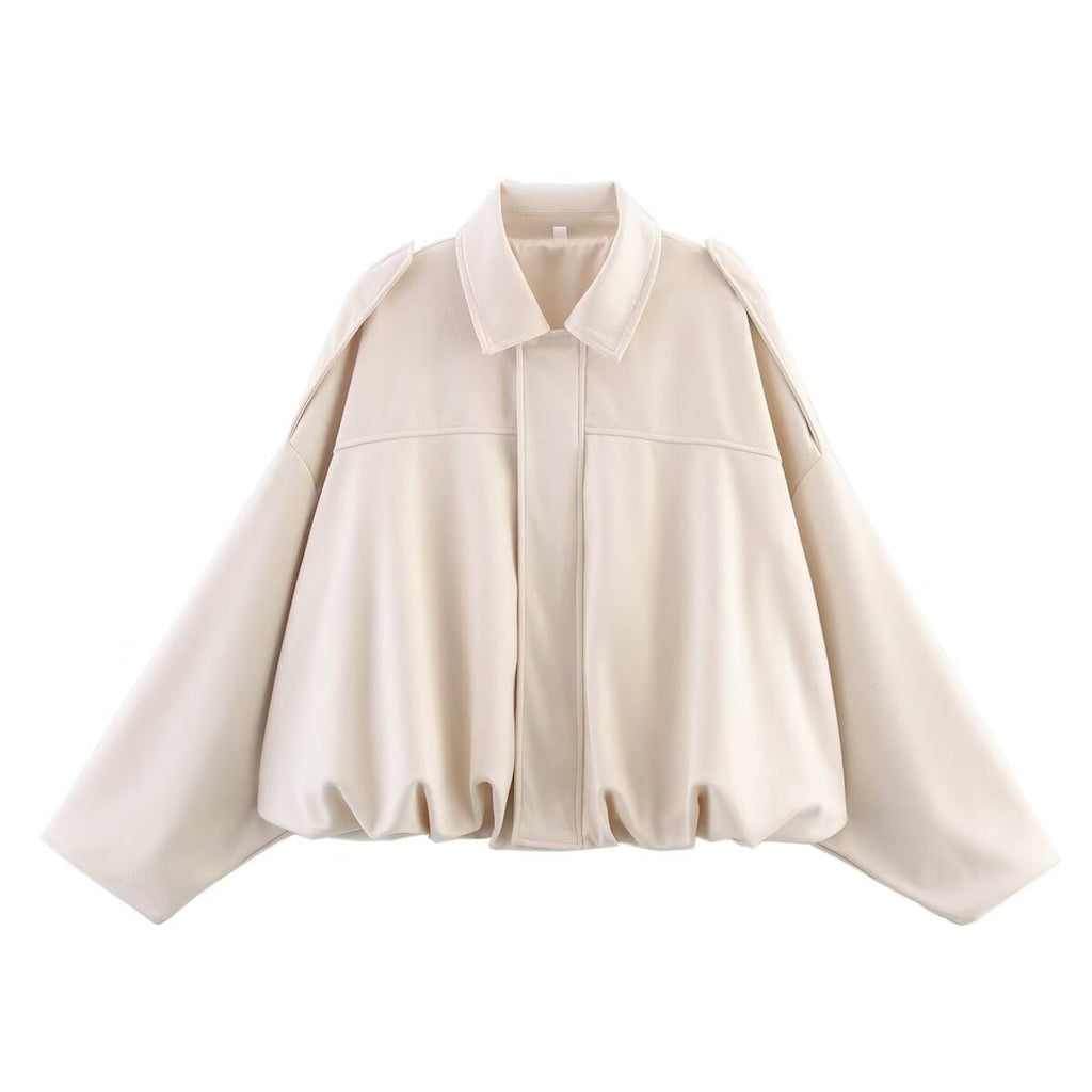 Vera | Womens Suede Aviator Bomber Jacket - Off White
