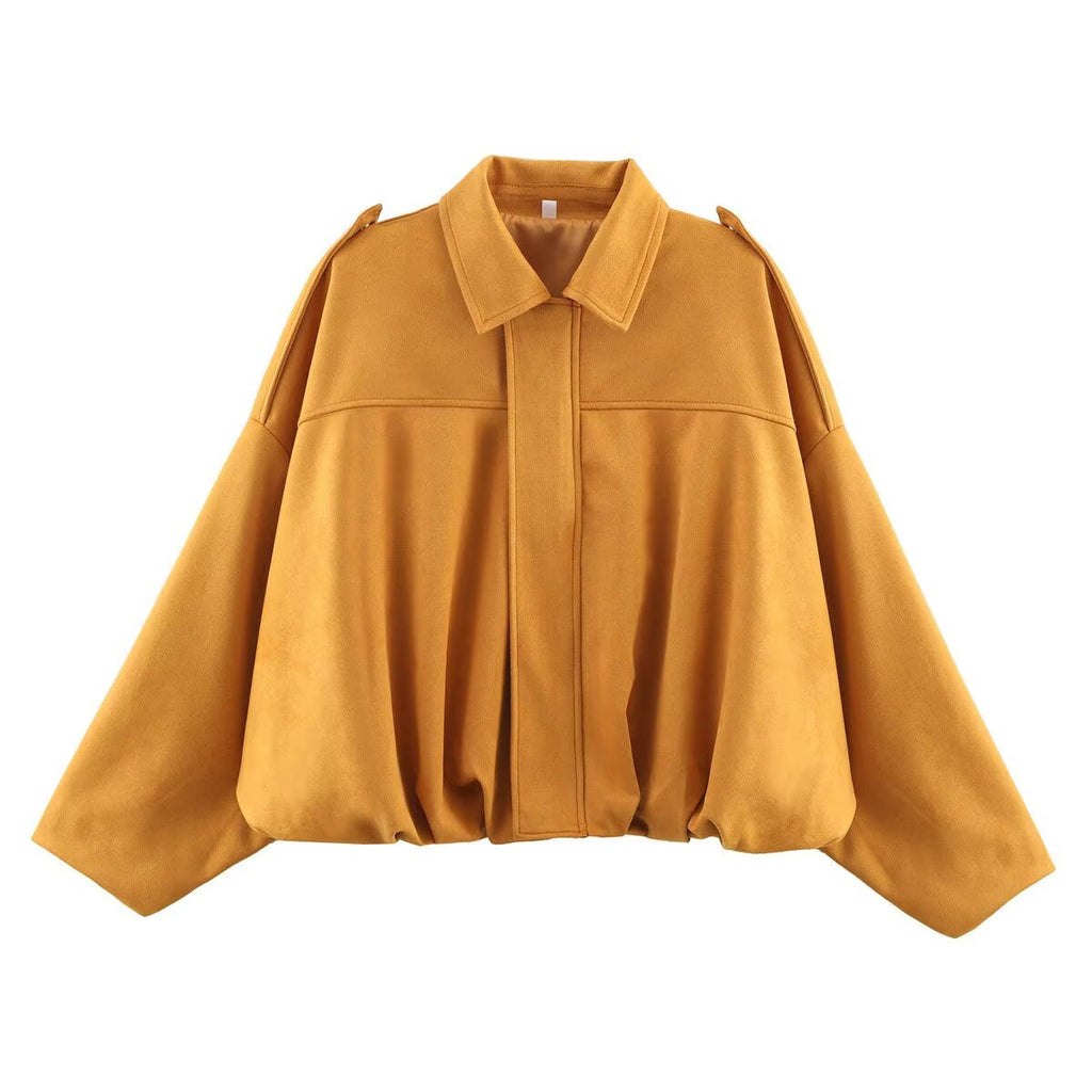 Vera | Womens Suede Aviator Bomber Jacket - Tan