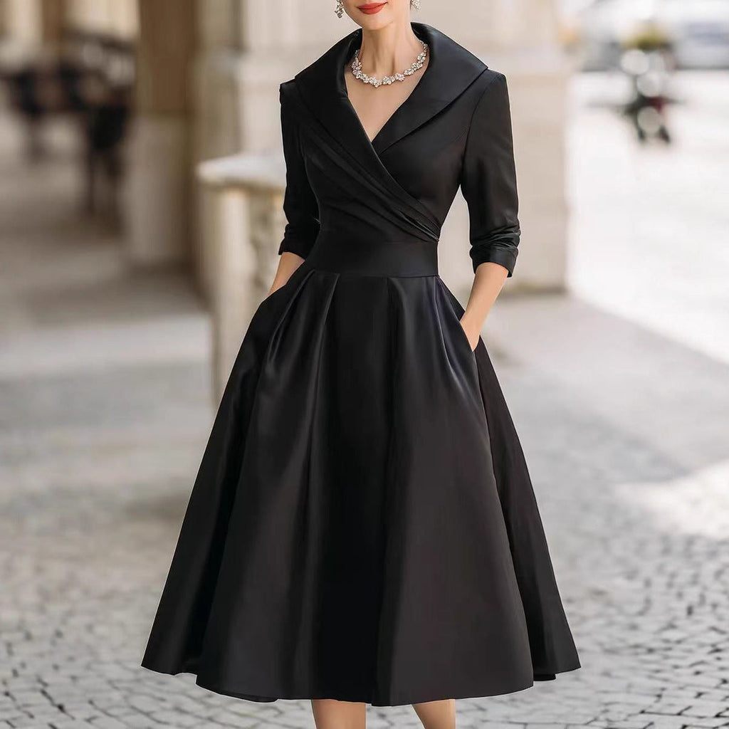 Verena | Womens Long Sleeve Waist Cinching Elegant Maxi Wedding Guest Dresses - 1