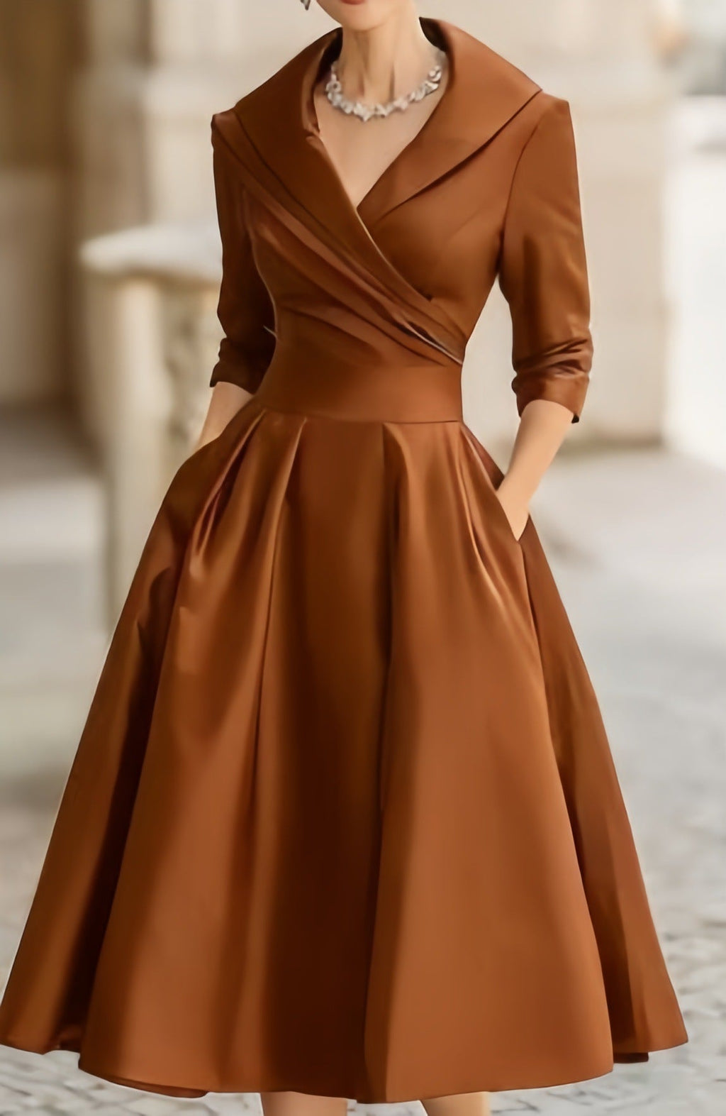 Verena | Womens Long Sleeve Waist Cinching Elegant Maxi Wedding Guest Dresses - 12