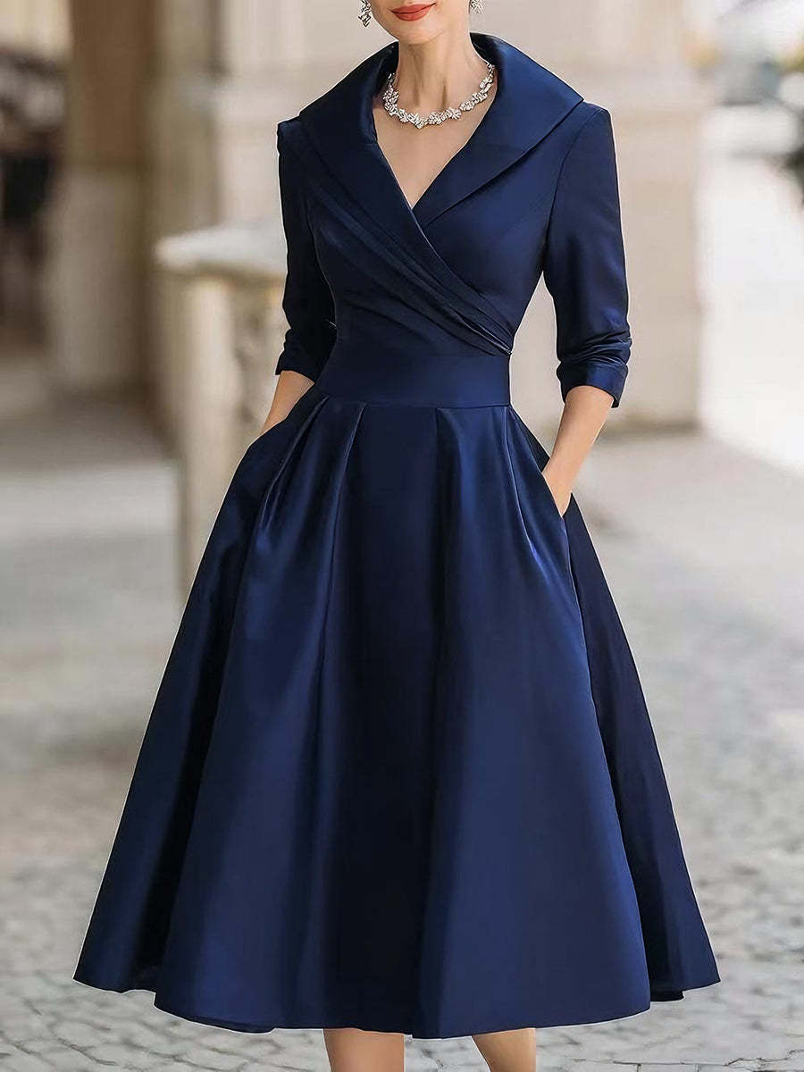 Verena | Womens Long Sleeve Waist Cinching Elegant Maxi Wedding Guest Dresses - 13
