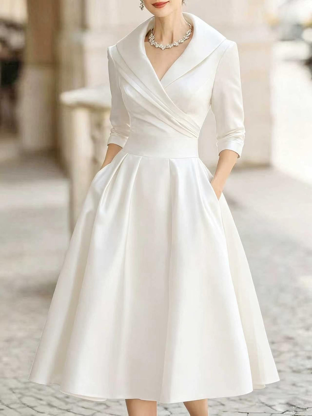 Verena | Womens Long Sleeve Waist Cinching Elegant Maxi Wedding Guest Dresses - 14