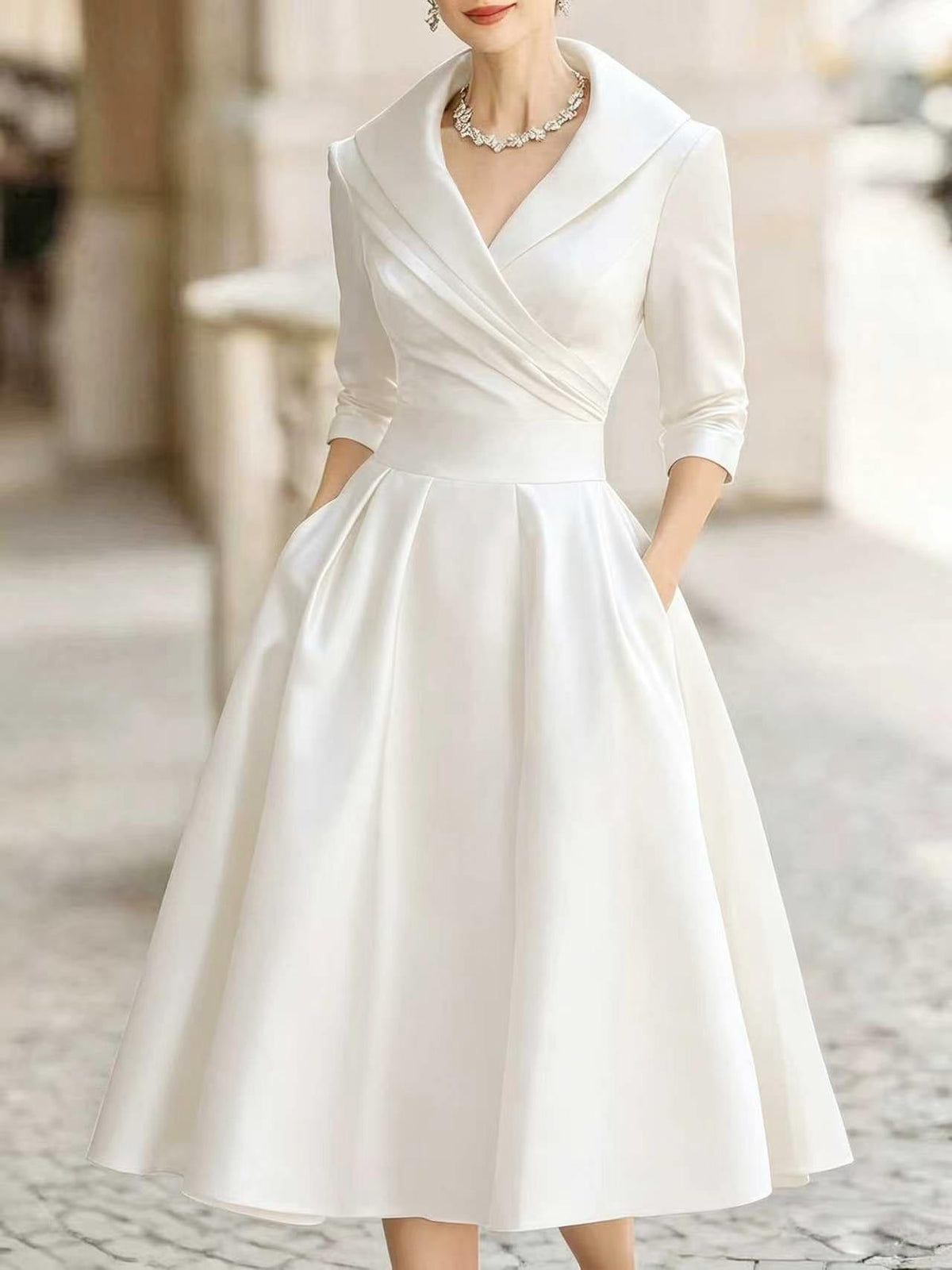 Verena | Womens Long Sleeve Waist Cinching Elegant Maxi Wedding Guest Dresses - 14
