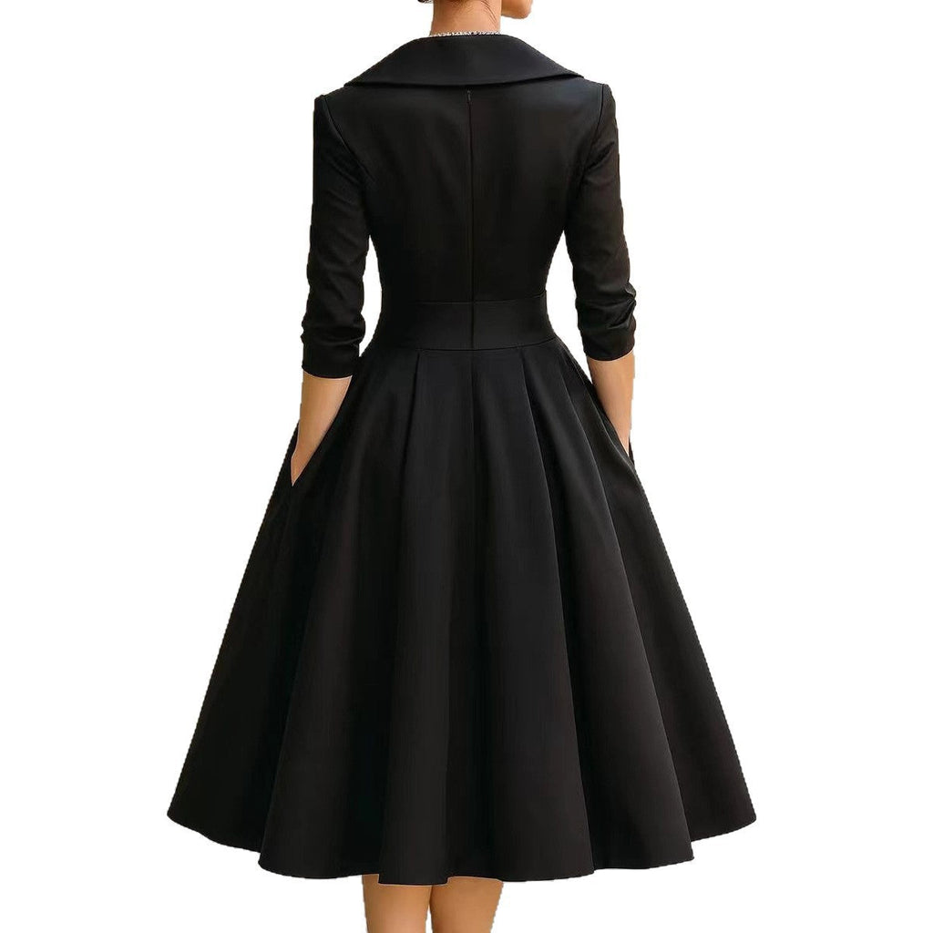 Verena | Womens Long Sleeve Waist Cinching Elegant Maxi Wedding Guest Dresses - 5