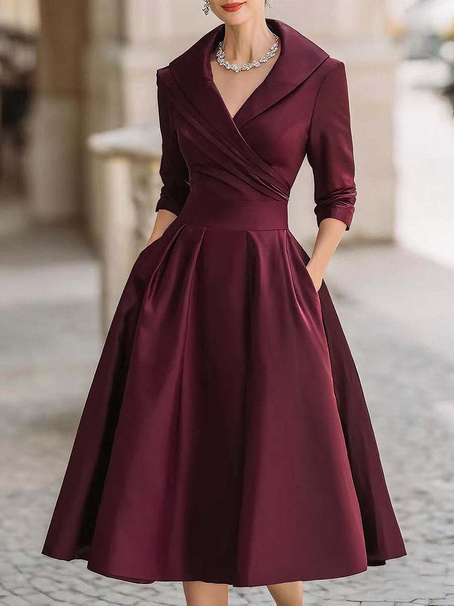 Verena | Womens Long Sleeve Waist Cinching Elegant Maxi Wedding Guest Dresses - 8
