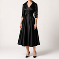 Verena | Womens Wedding Guest Dresses Long Sleeve Maxi Elegant Evening Dress, Black