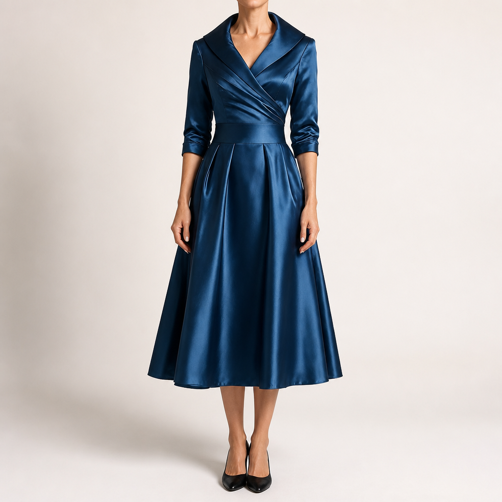 Verena | Womens Wedding Guest Dresses Long Sleeve Maxi Elegant Evening Dress, Blue