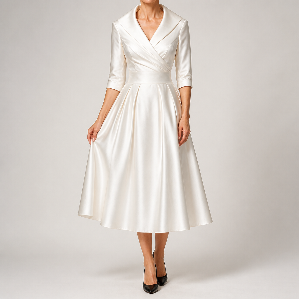 Verena | Womens Wedding Guest Dresses Long Sleeve Maxi Elegant Evening Dress, Off White