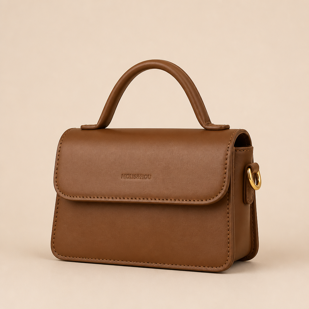 Viktor | Womens Crossbody Bag Small Square Satchel Shoulder Handbag, Brown