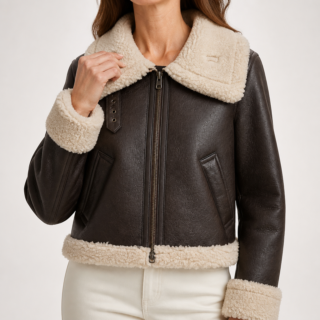 Vivienne | Womens Faux Fur Zip Up Warm Winter Jacket, Beige