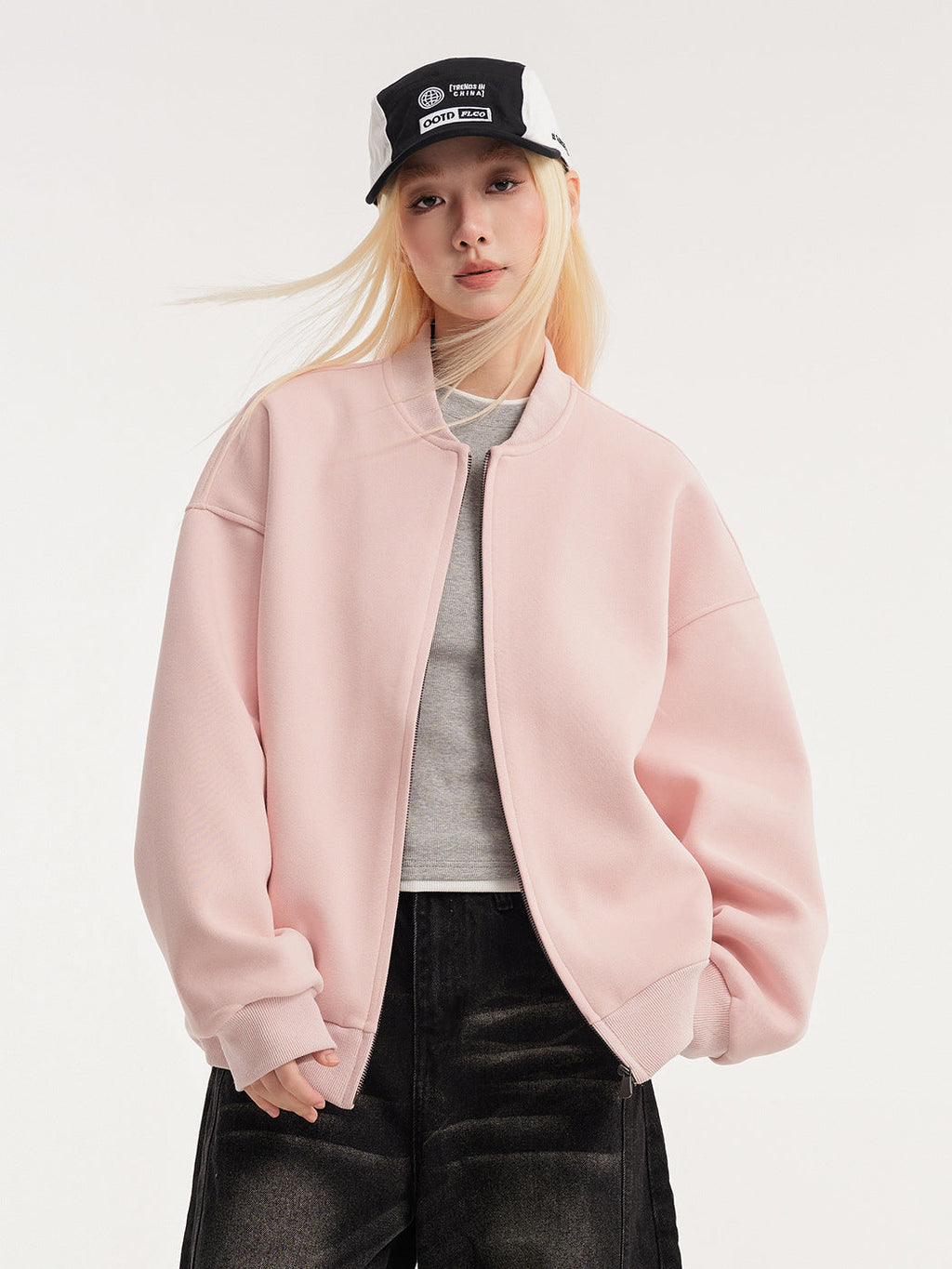 Wanda | Womens Bomber Baseball Jacket, Pink