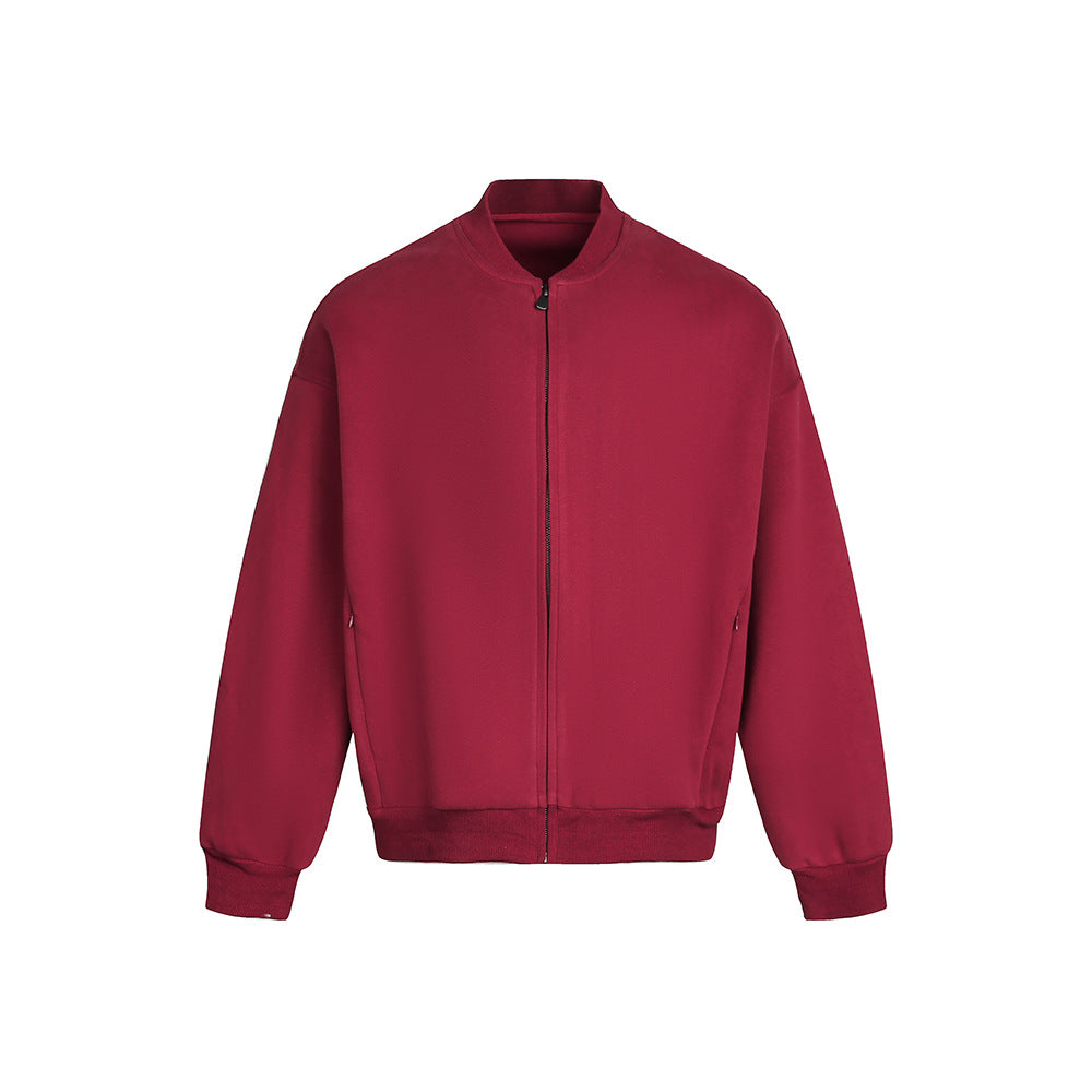 Wanda | Womens Bomber Baseball Jacket, Wine Red