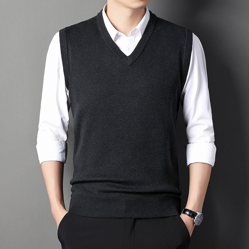 Warren | Mens V Neck Knitted Jumper Sweater Vest - 2