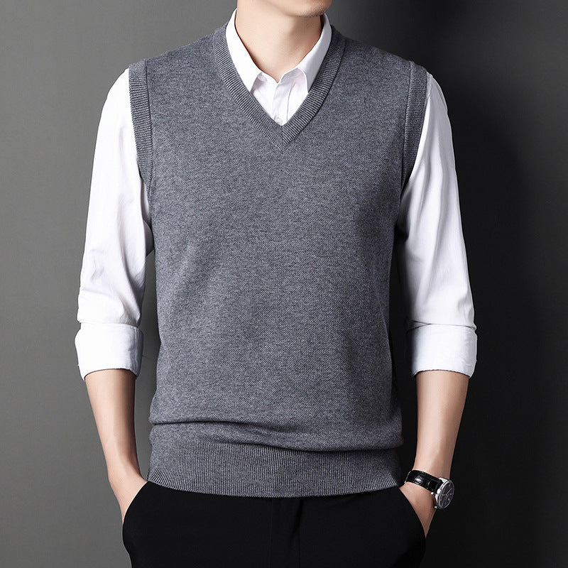 Warren | Mens V Neck Knitted Jumper Sweater Vest - 3