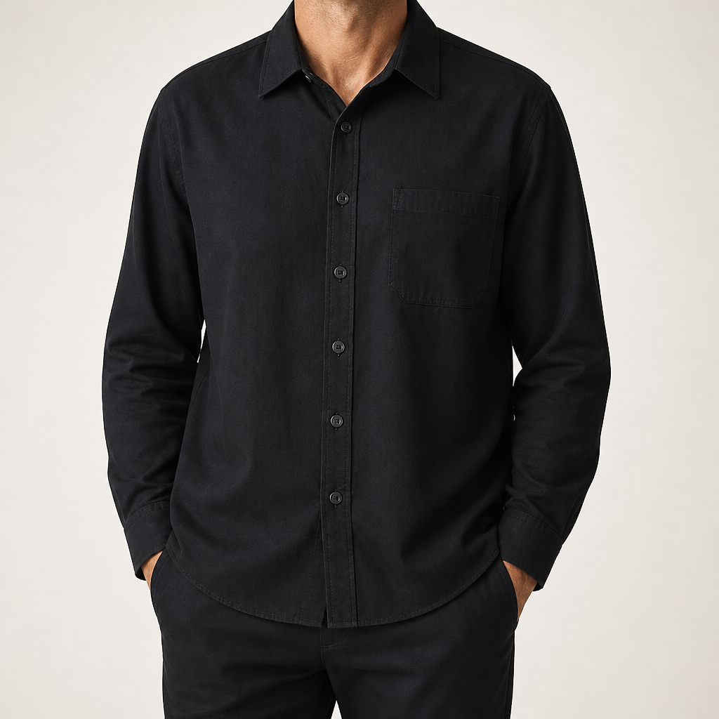 Wells | Mens Cotton Workwear Shirt Jacket, Carbon Black