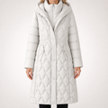 Wilhelmina | Womens Puffer Coat Longline Down Padded Warm Winter Coat, Cream White