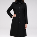 Winifred | Womens Wool Coat Winter Coats Long Wool Blend Ladies Coat, Black