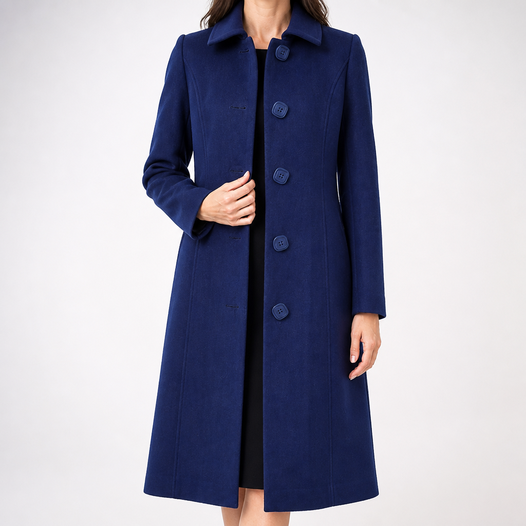 Winifred | Womens Wool Coat Winter Coats Long Wool Blend Ladies Coat, Royal Blue