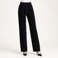 Winifred | Womens Trousers Corduroy Wide Leg High Waisted Casual Pants, Black