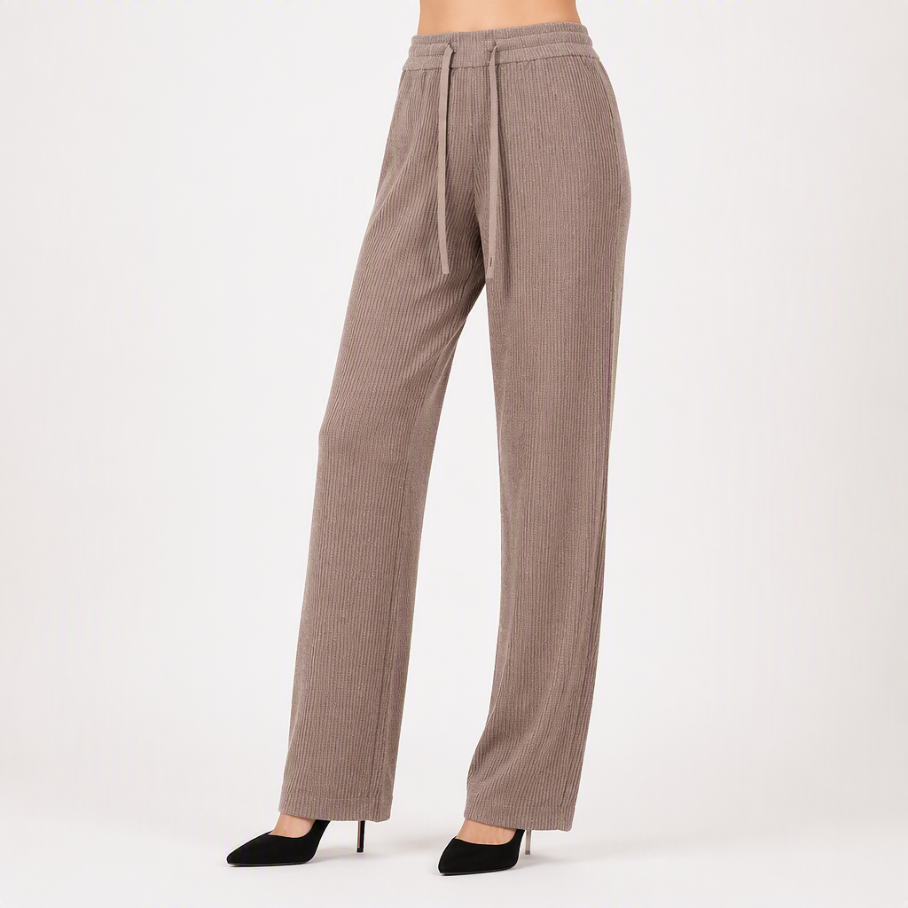 Winifred | Womens Trousers Corduroy Wide Leg High Waisted Casual Pants, Khaki