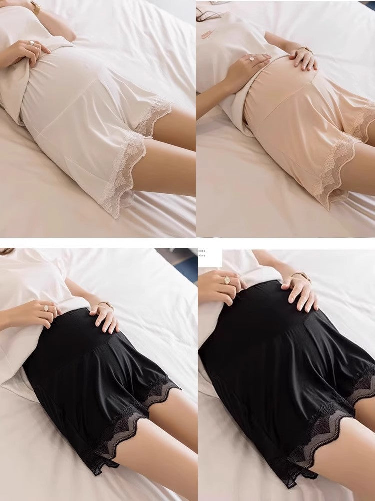 Wren | Womens Maternity High Waist Belly Support Safety Black Shorts - 4