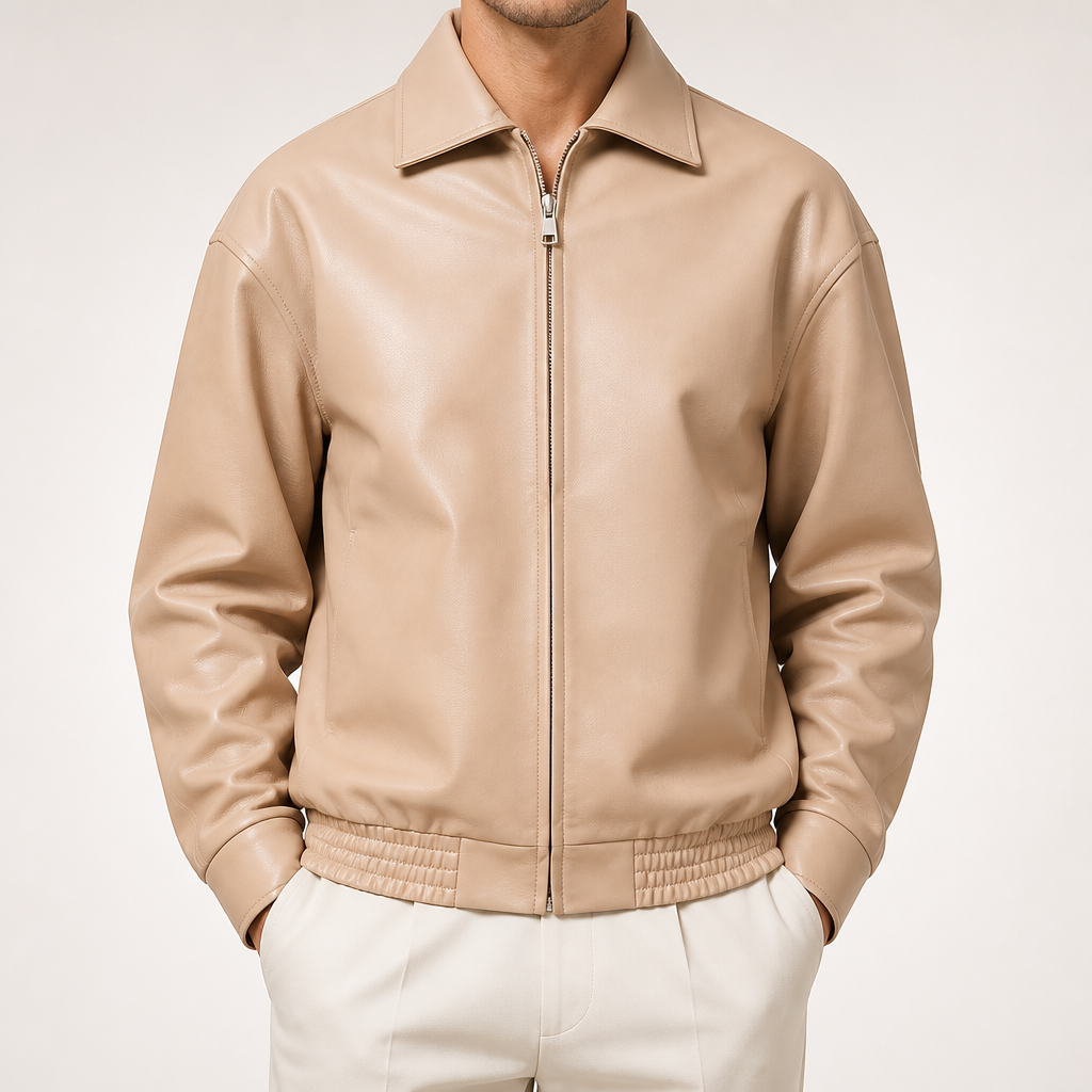 Xander | Mens Faux Leather Biker Motorcycle Street Jacket, Design 1