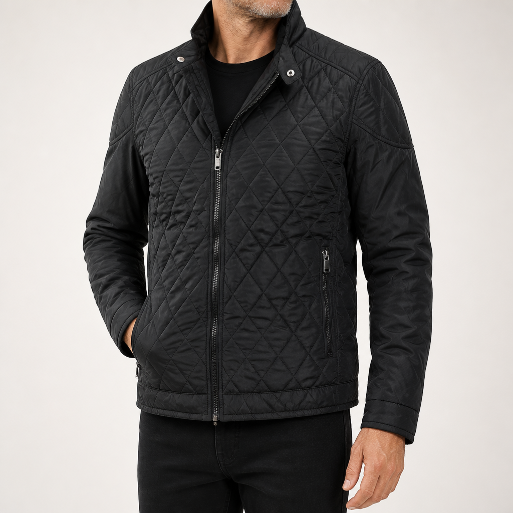 Yara | Mens Puffer Jacket Lightweight Hooded Padded Warm Winter Coat, Black