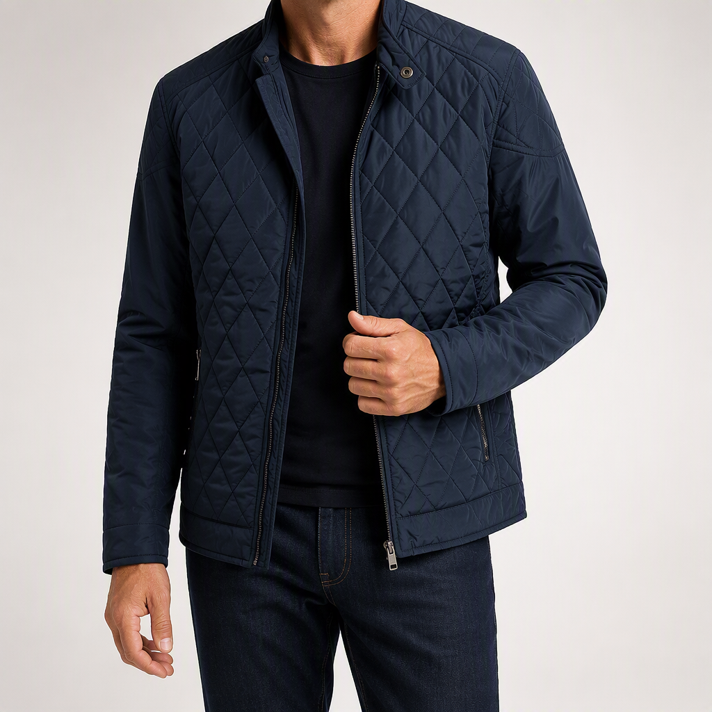 Yara | Mens Puffer Jacket Lightweight Hooded Padded Warm Winter Coat, Dark Blue