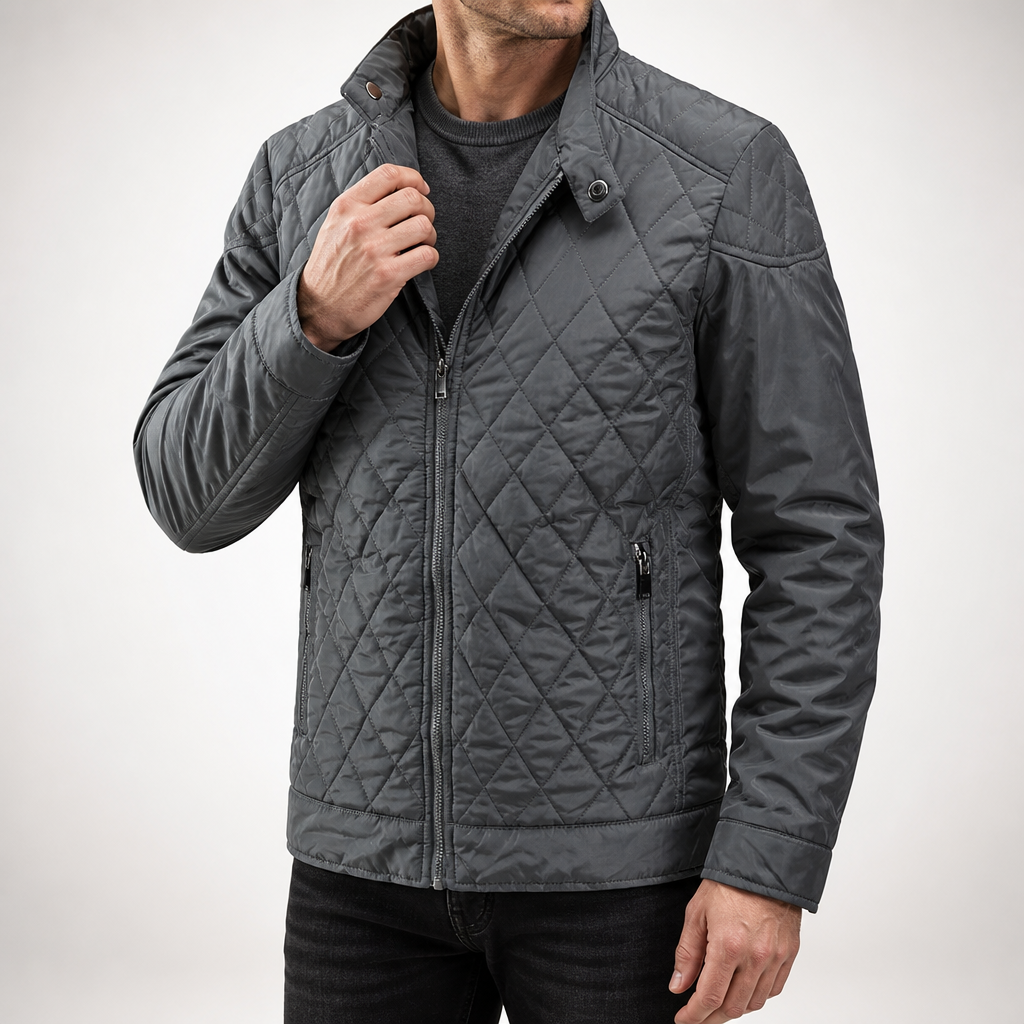 Yara | Mens Puffer Jacket Lightweight Hooded Padded Warm Winter Coat, Grey