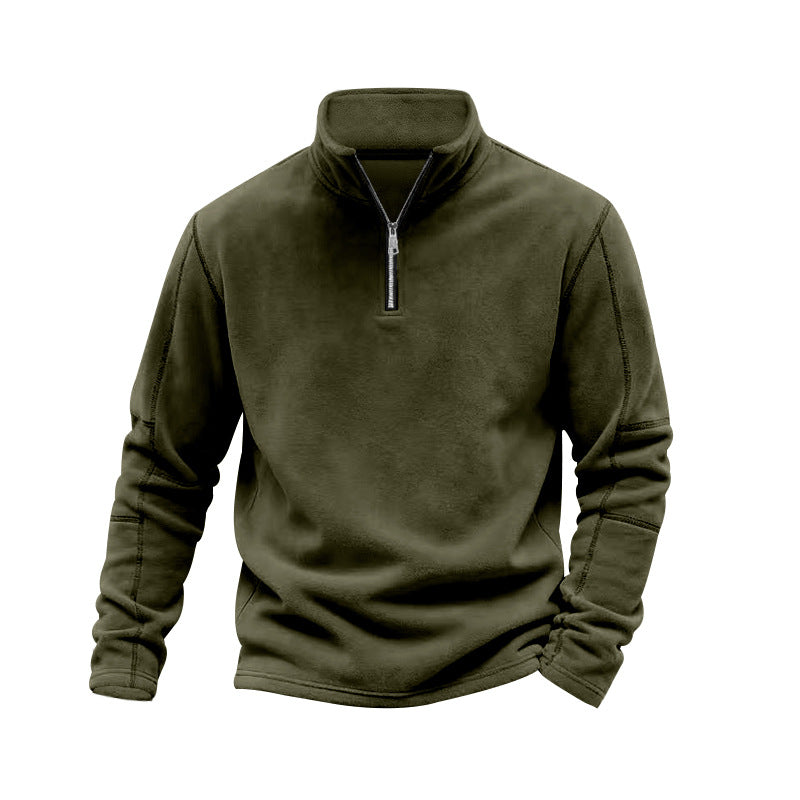 Zane | Mens Fleece Half Zip Sweatshirt - Army Green