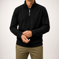 Zane | Mens Fleece Half Zip Warm Casual Sweatshirt, Black