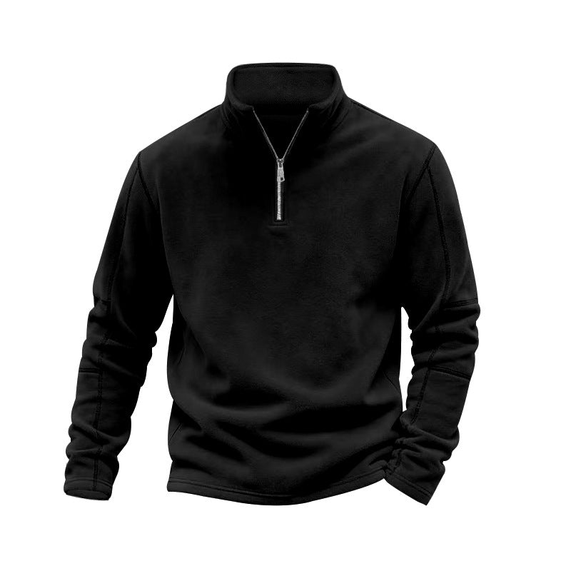 Zane | Mens Fleece Half Zip Sweatshirt - Black