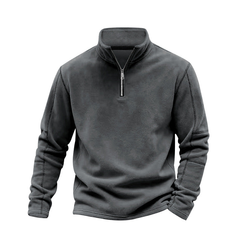 Zane | Mens Fleece Half Zip Sweatshirt - Dark Grey